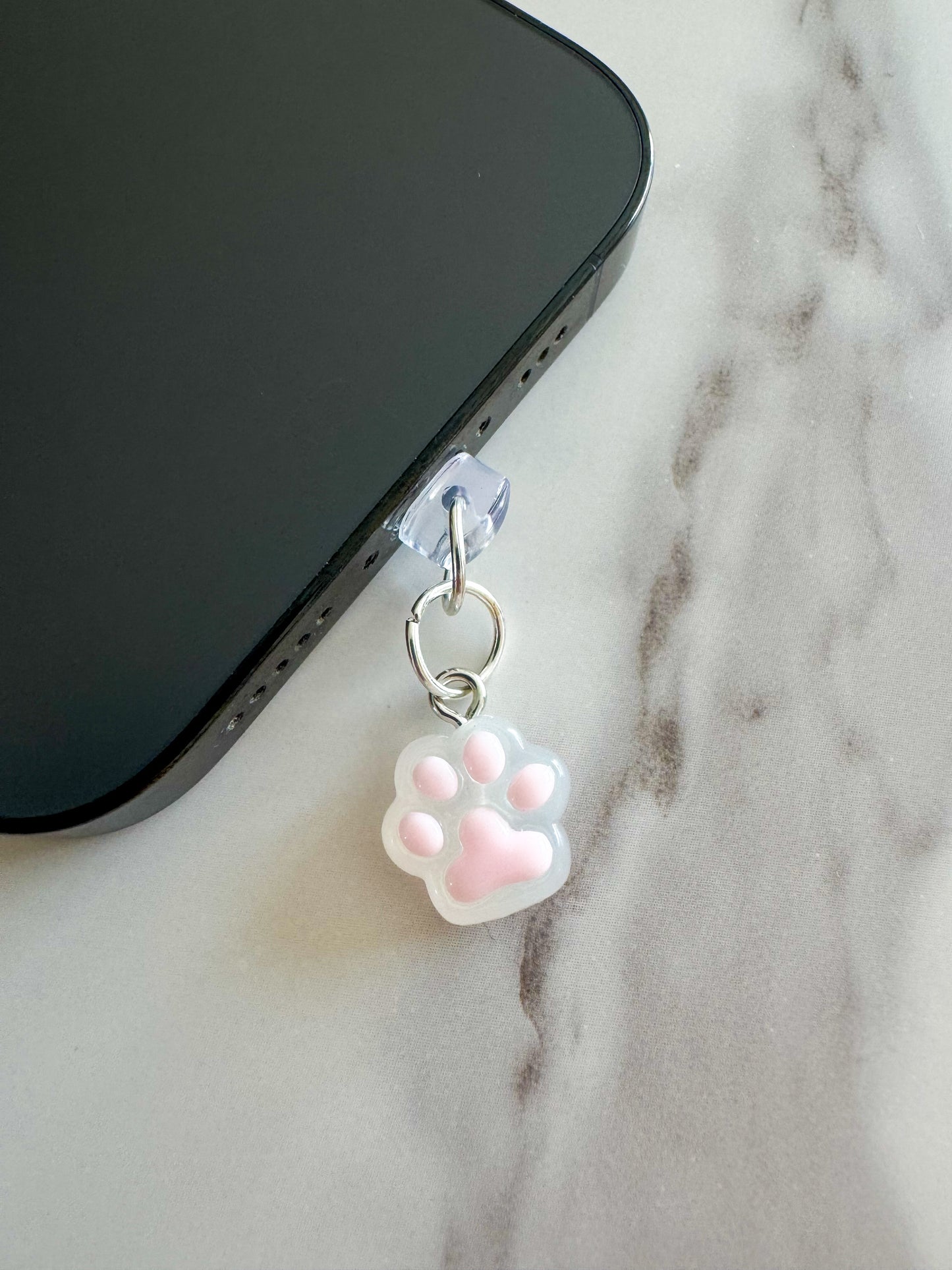 pink paw charge port charm