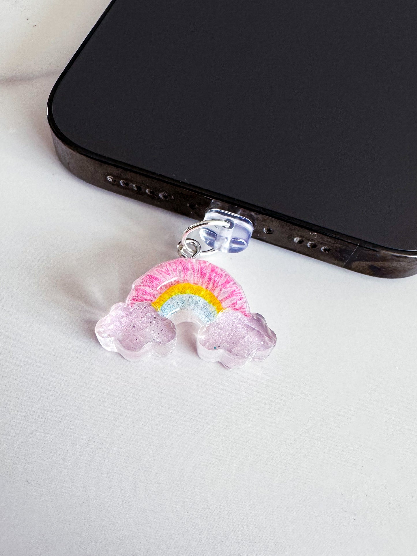 pastel rainbow charge port charm