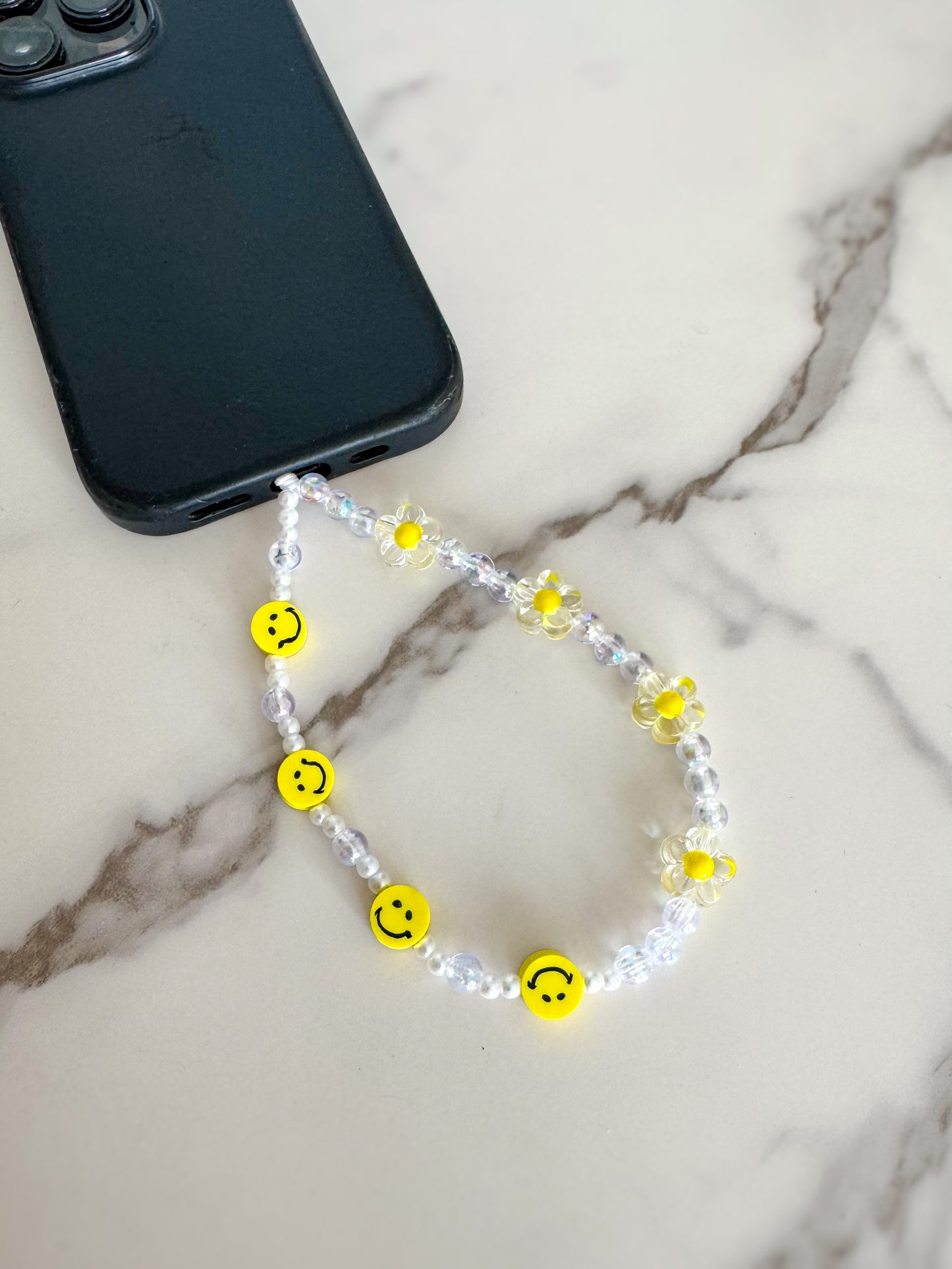 stop and smize the flowers phone charm strap
