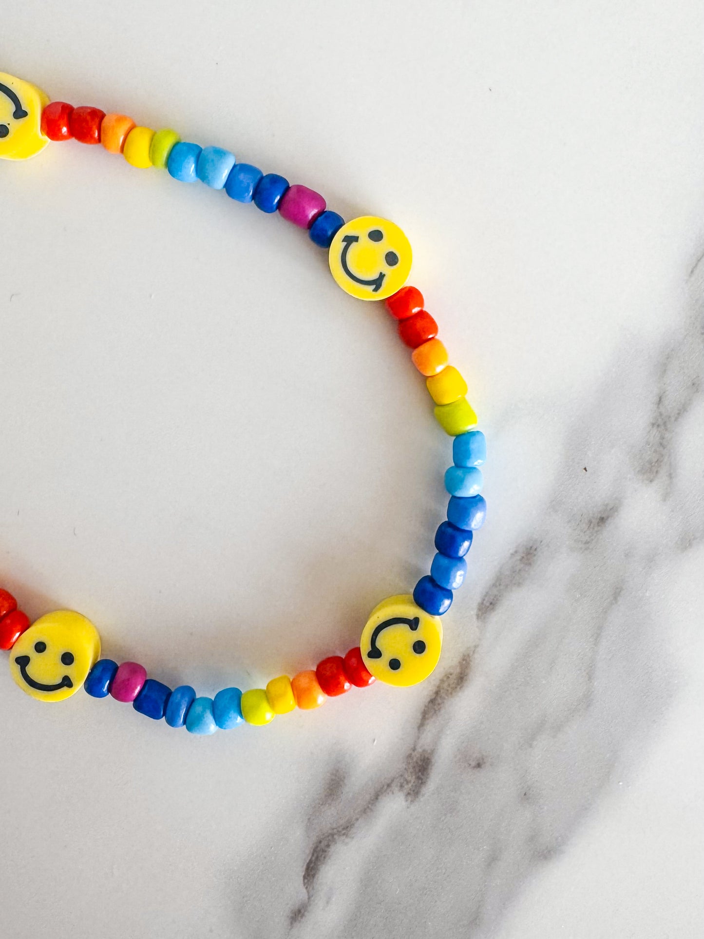 smiley rainbow phone charm strap