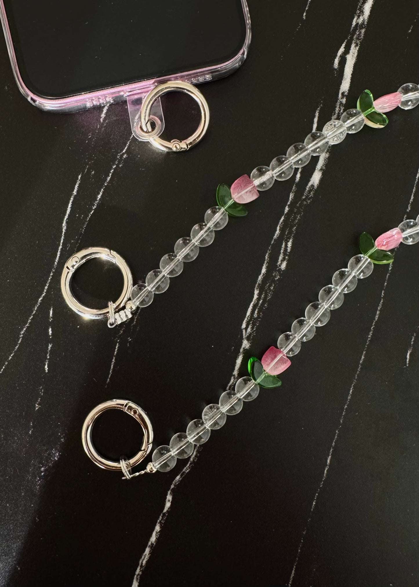spring tulip crossbody phone chain