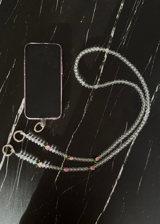 spring tulip crossbody phone chain