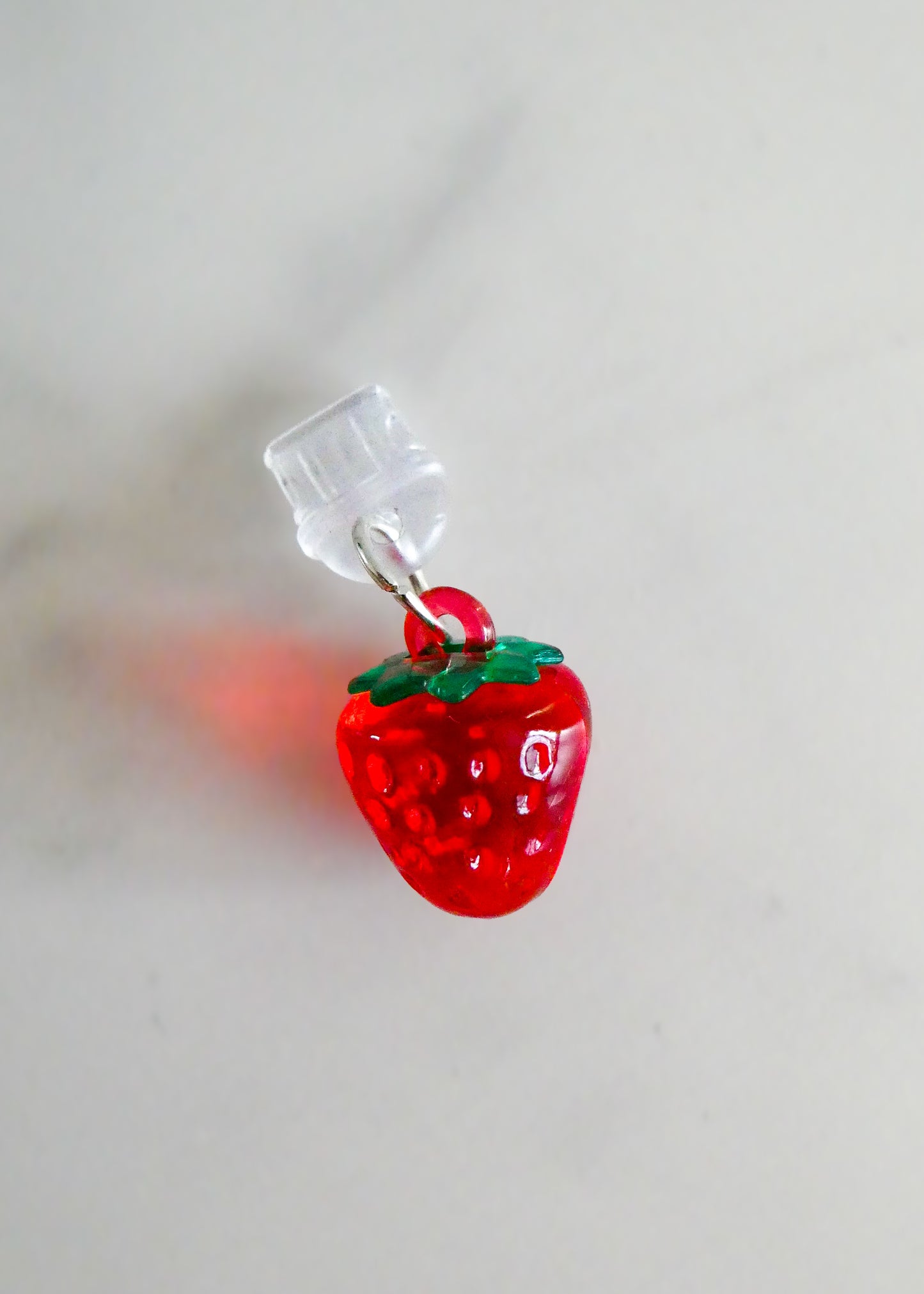 strawberry charge port charm